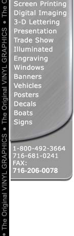 Vehicle lettering, banners, signs